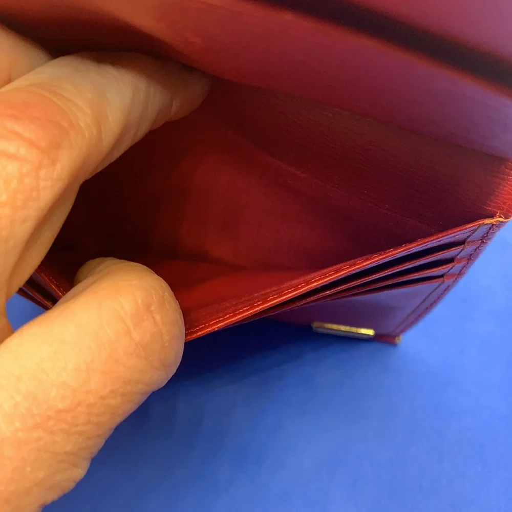 Valentino Garavani blood RED Leather‎ Long Bifold